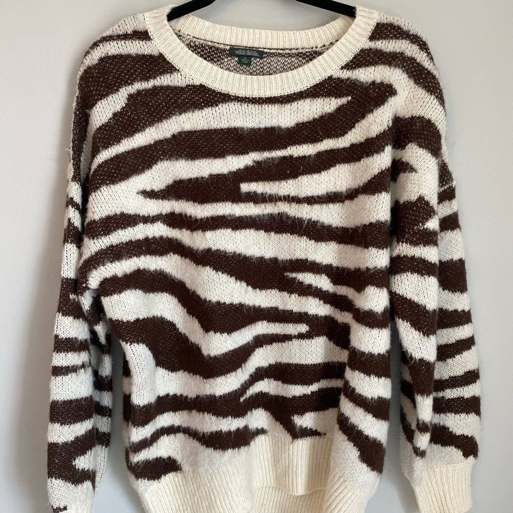 Wild Fable Knit Zebra Sweater